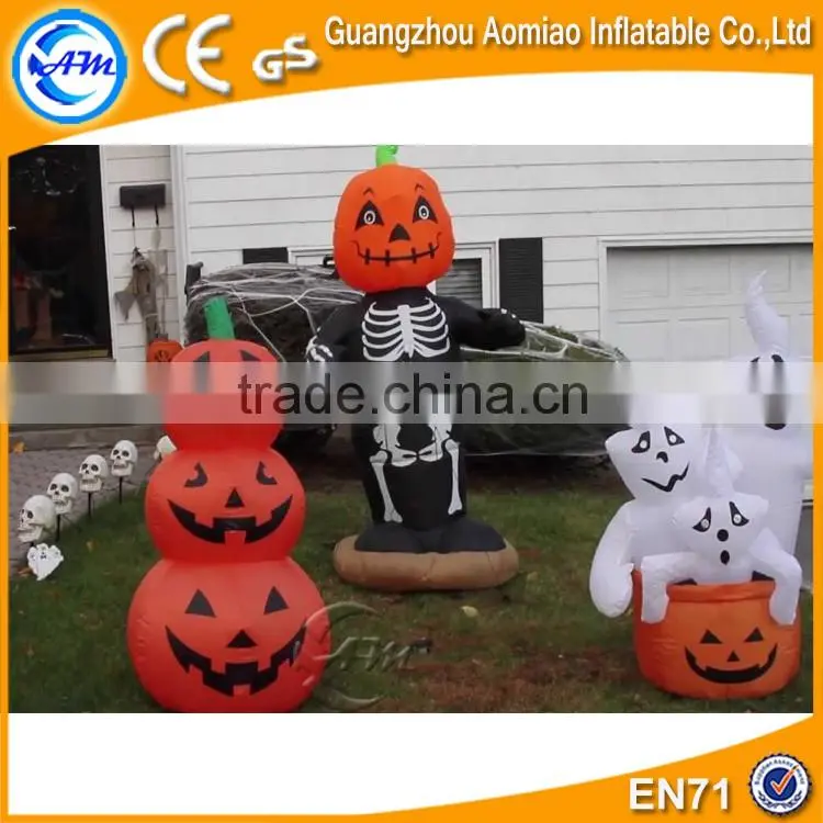 Outdoor halloween decoration inflatable pumpkin yard led lighted decoration