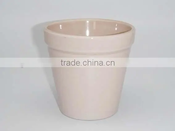 Color white ceramic flower pot