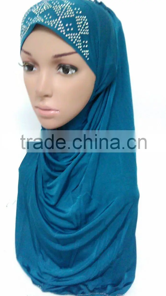 Latest popular simple beading one piece 70cm LONG fashion MUSLIM HIJAB