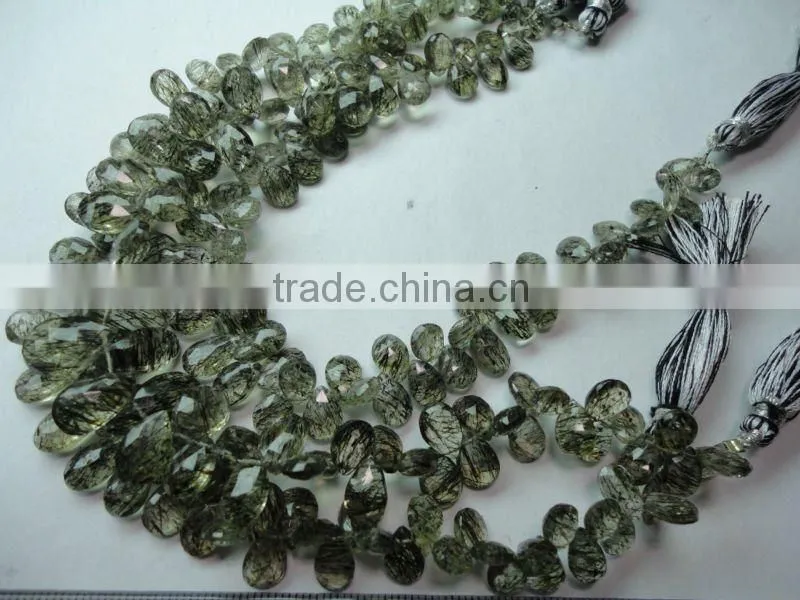cats eye Briolette Beads drops Strand