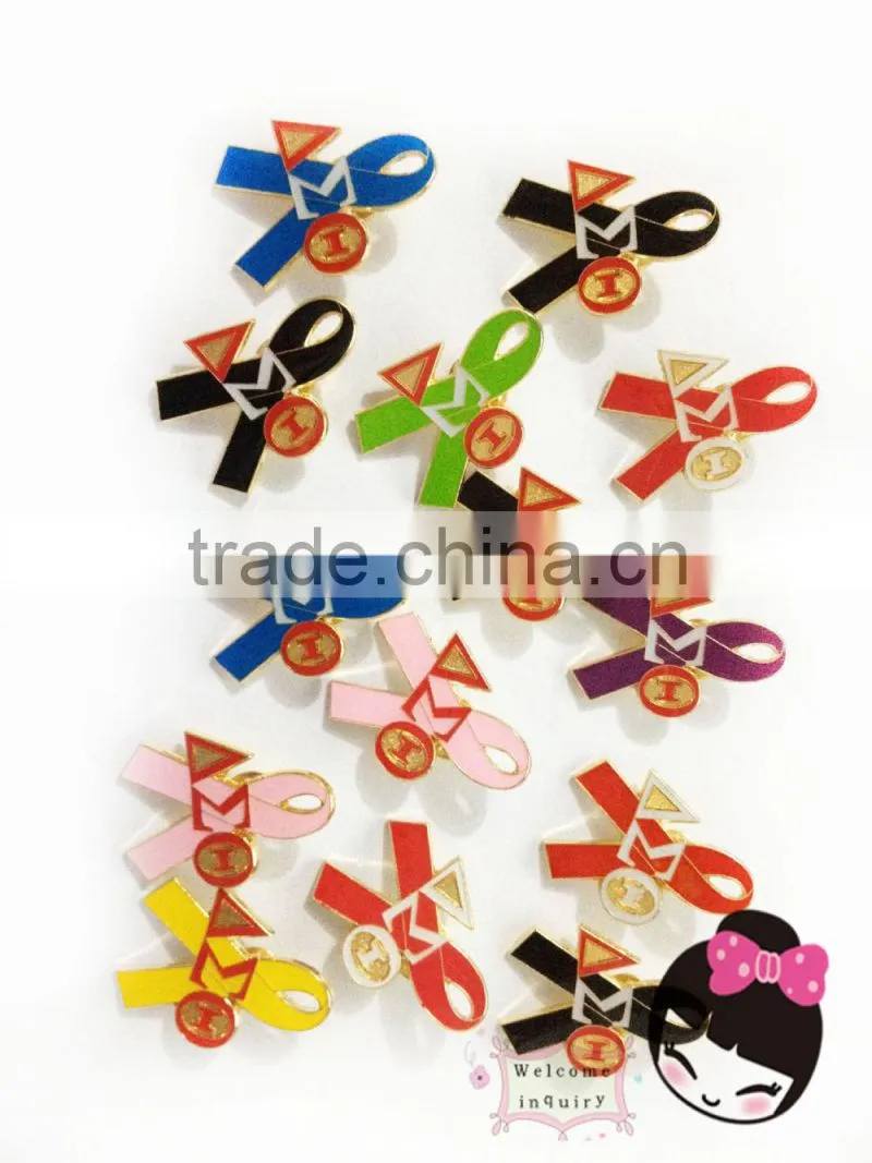 DST pins HIV AIDS company logo Custom lapel pin badge key chain