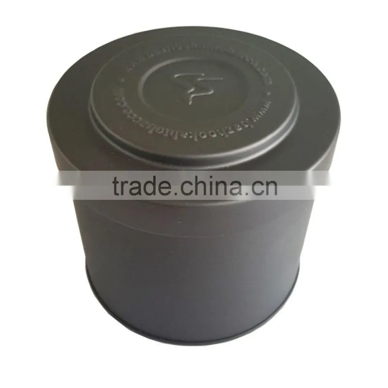 Round tobacco tin container