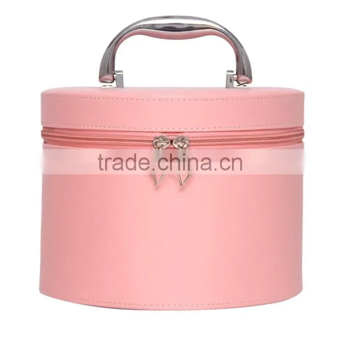 High quality hard leather travel organizer makeup vanity case,professional beauty box makeup travel case