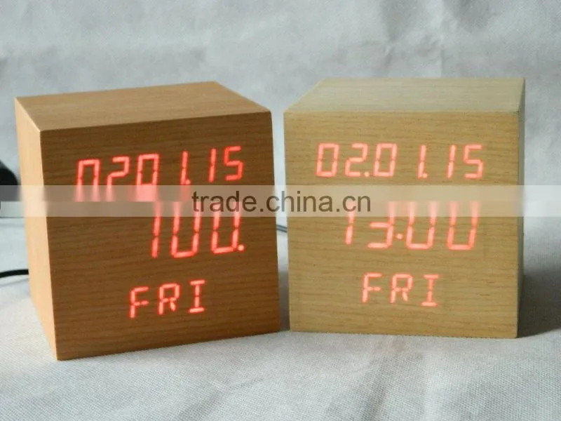 WL0833 Square Shape Calendar Snooze Temperature Mulit Function Desktop Clock