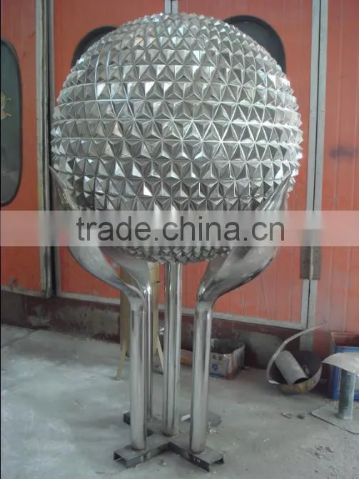 Stainless steel sphere sculpture golf sculpture metal golf sculpture