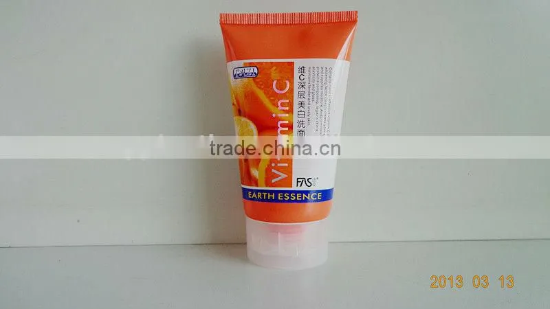 plastic tube for cosmetic with orange color,flexible labeling PE tube,empty tube ,soft tube