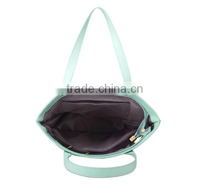 2015 Best Selling Fashion candy color Lady Leather Handbag