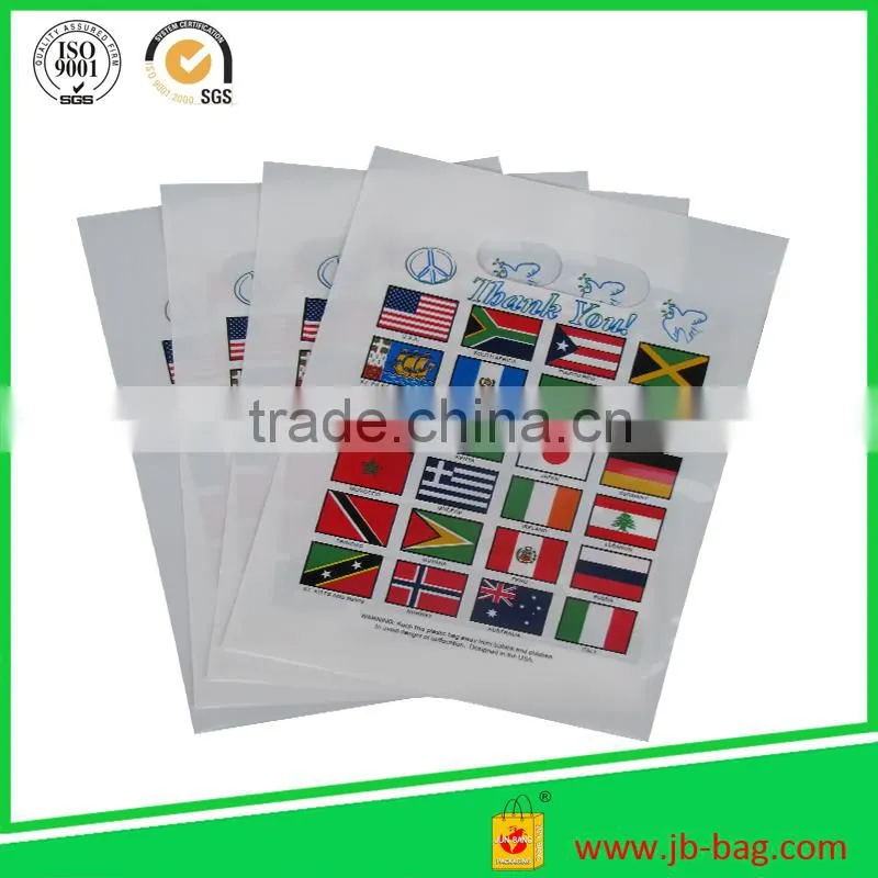Die Cut Handle Plastic Shopping Bag in White Colour