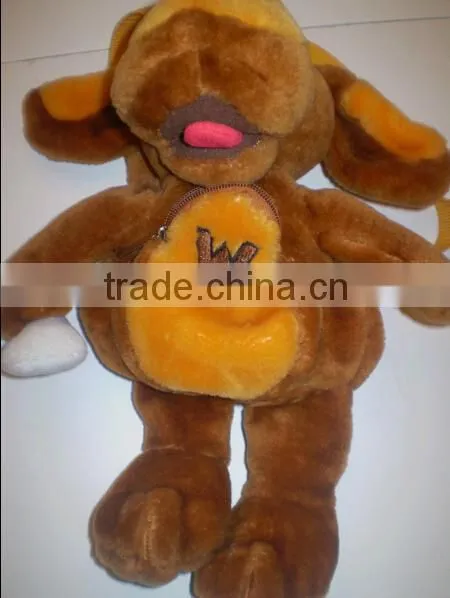 Hot selling cheap price plush bag toy /plush toy bag/baby cute dog plush toy bag