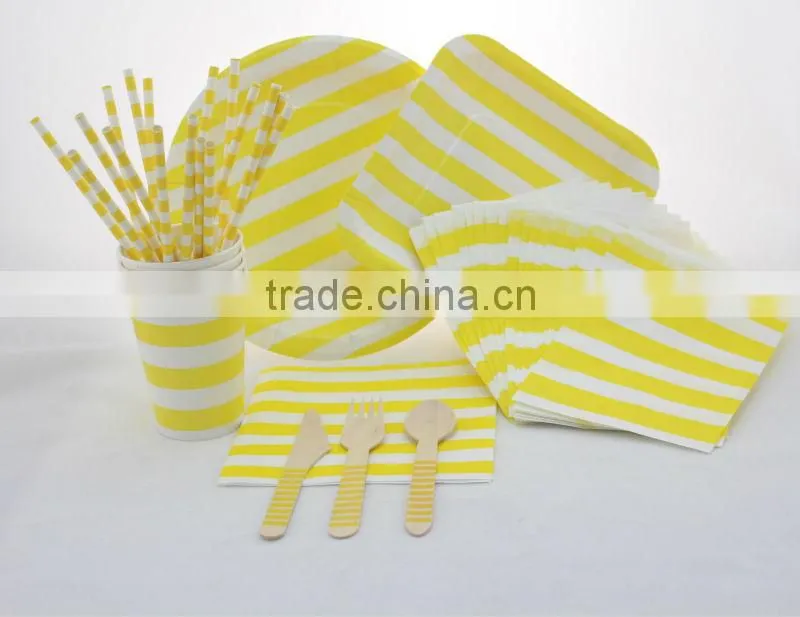 Manufacturer Disposable Party Tableware Paper Plates Straws Cups Napkins