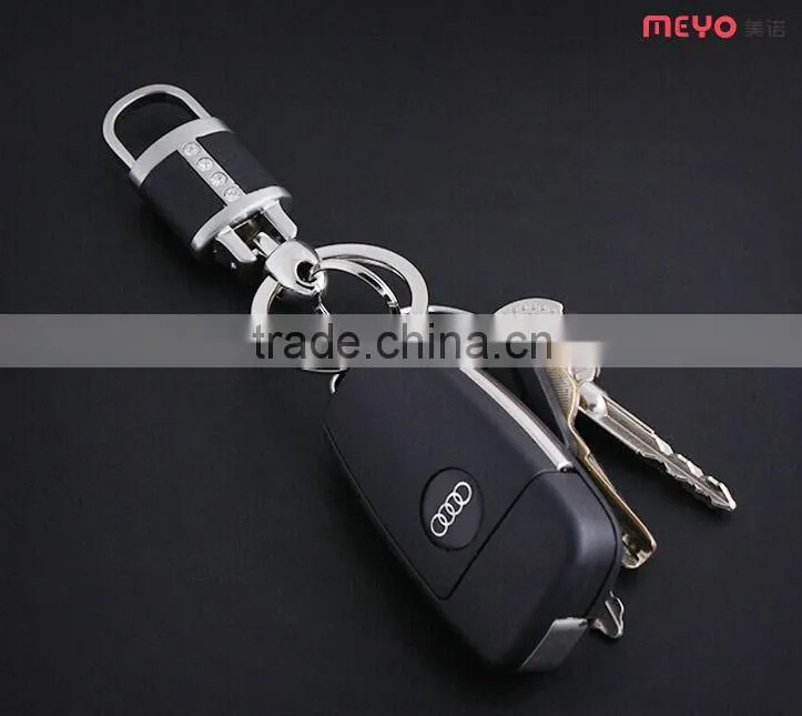 Men's Promotional Gift, Genuine Leather Metal Keychain,key chains gift,new products 2015