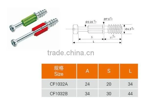 Plastic furniture connector hardware