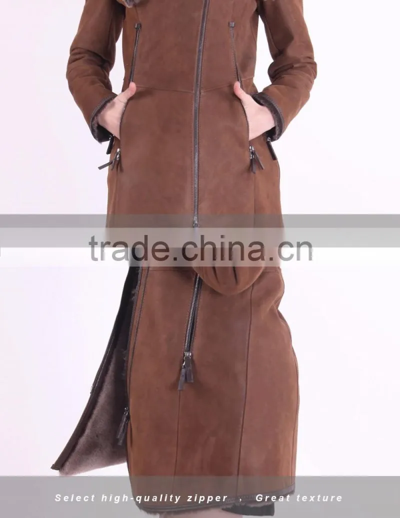 New Design Used Long Winter Women Coat With Medium Length Wool Fur