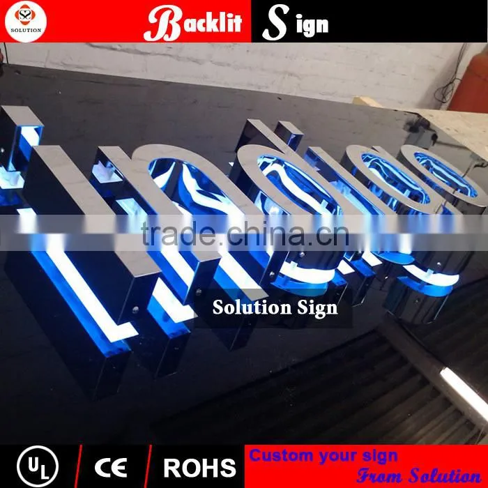 Custom big illuminated diy led backlit channel letter sign