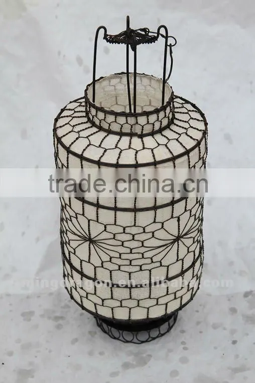 Chinese antique iron& paper white/ no paper as your request colorful round long lantern lamp