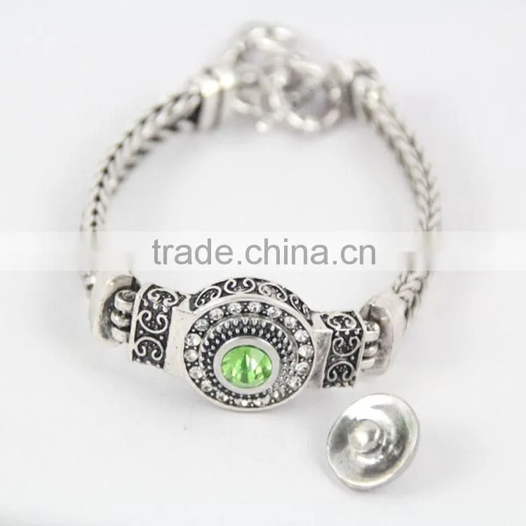2015 Hand Knitting Interchangeable 18mm Ginger Snap Button Bracelet pulseras leather Snap Bracelets