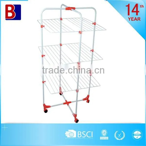 Latest fashion 3 Tiers Metal Cross folding clothes dryer