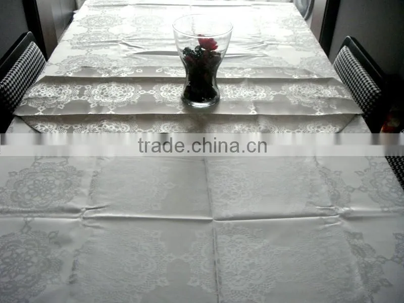 HOT SELLING CHEAP 100%POLYESTER SOLID Damask Table Cloth