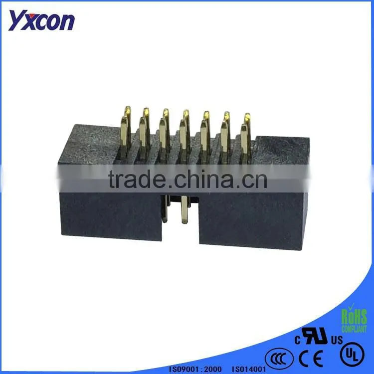 Pitch 1.27mm double row straight electrical box header connector