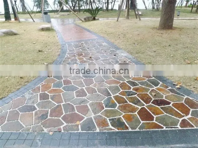 flagstone with mesh backing stone pavement