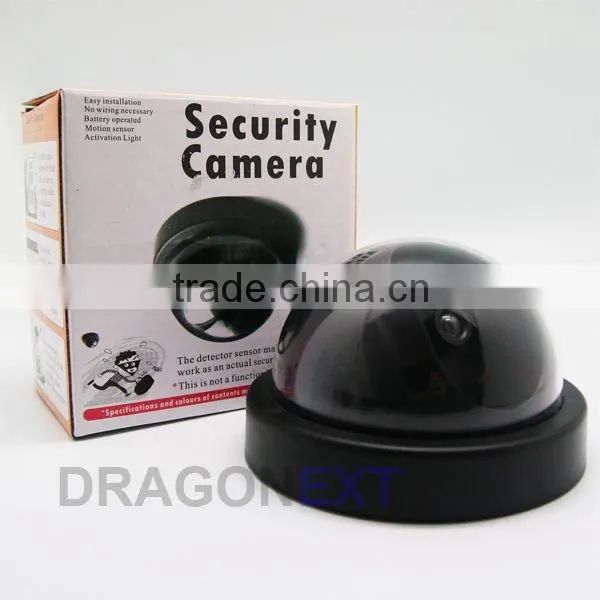 Realistic Red PIR Motion Detection Simulated Dummy Surveillance CCTV Dome Camera Security System
