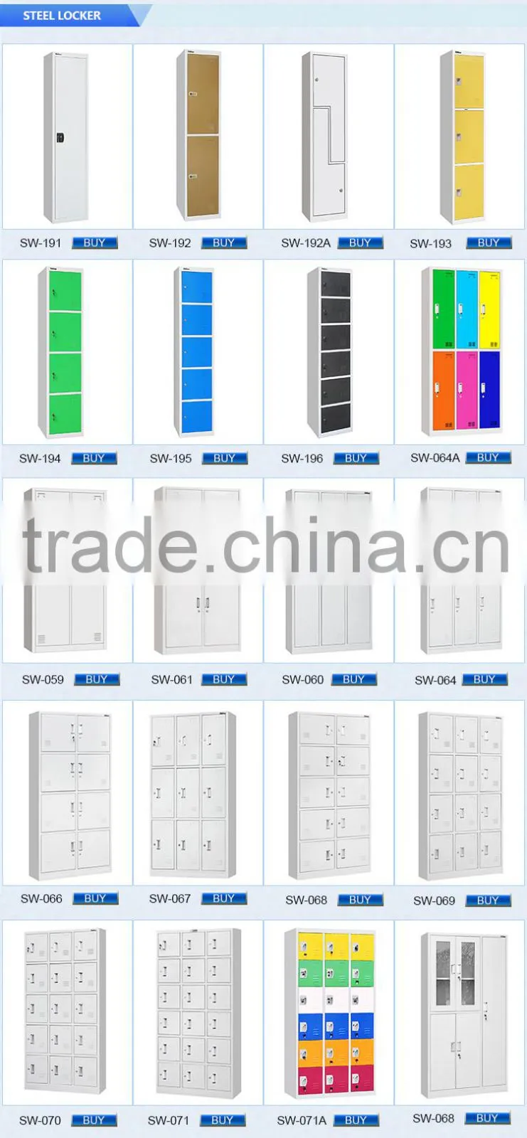 Luoyang shengwei 10 doors steel almirah locker cheap locker
