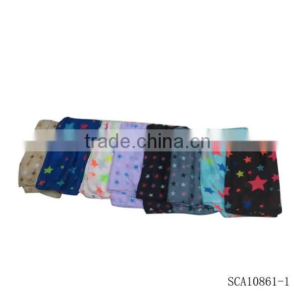 Star printed red Muslim scarf fashionable scarf