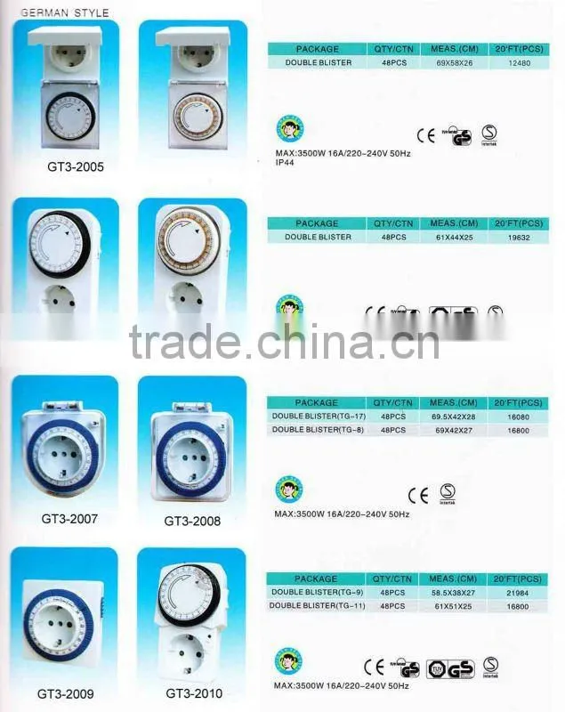 GT3-2001 German type mechanical timer switch