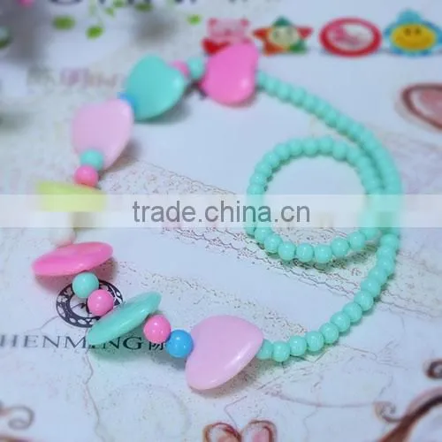 2014 new design yiwu colorful best friend heart necklace