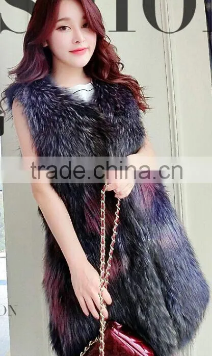 wholesale stylish genuine real raccoon fur vest for women