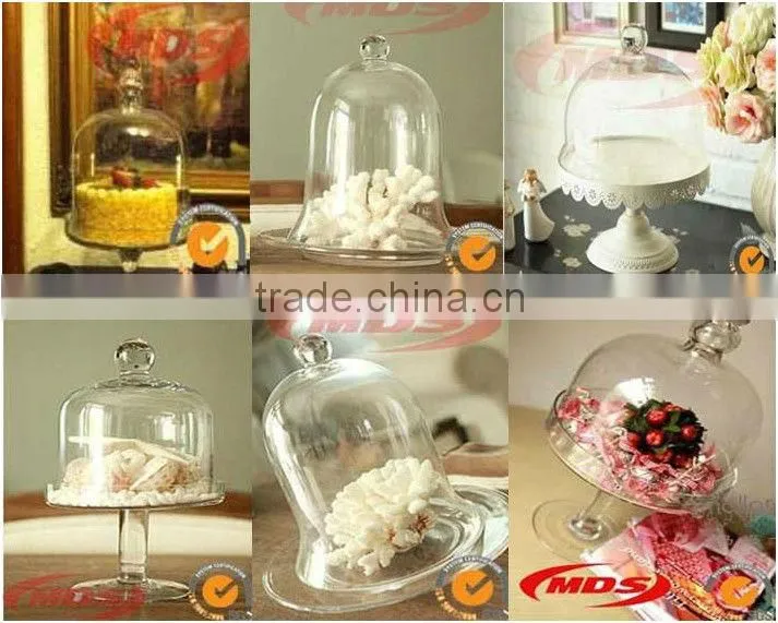 Different Size Clear Glass Cake Cover And Stand