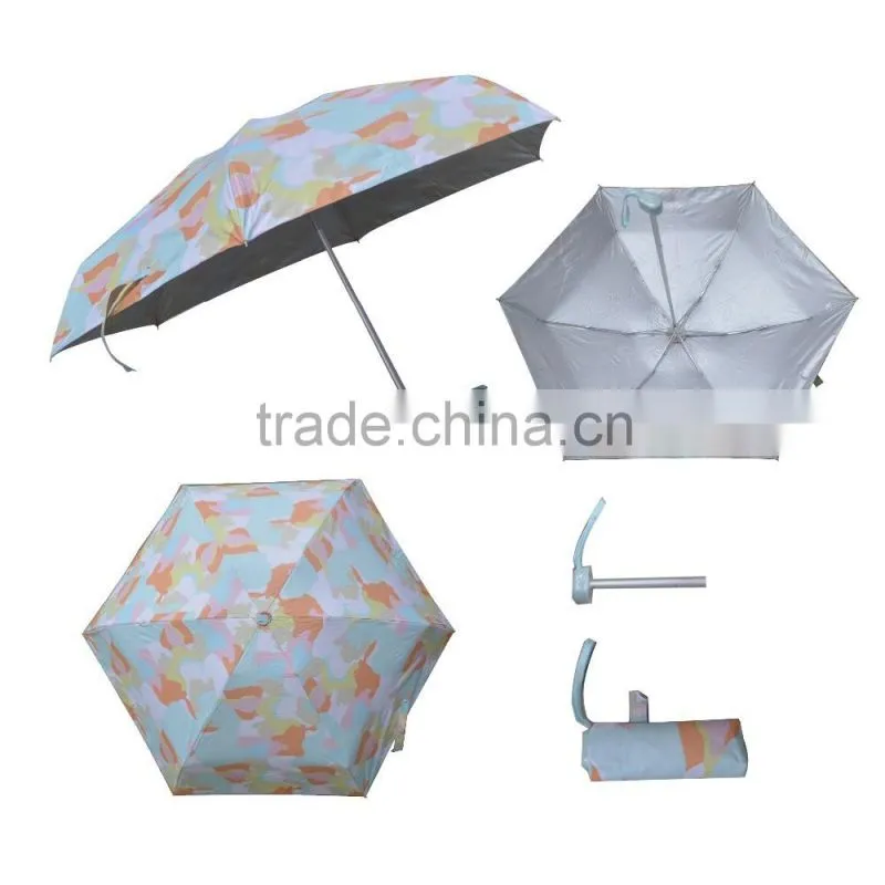 21"*8k double canopy blue sky 4 folding umbrella, Beautiful pocket umbrella