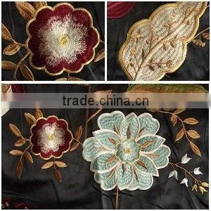 silk polyester embroidery home textile curtain fabric