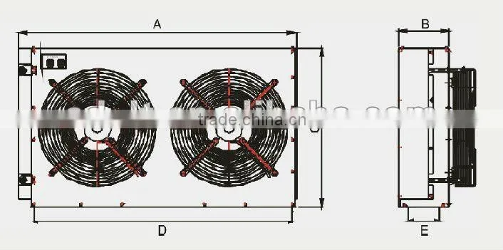 R134A,R404A,R407C,R22 Refrigerant Low Noise FN Series Air Cooled Condenser