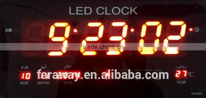 3" led digital clock /digital wall clock/calendar clock with alarm and temperature