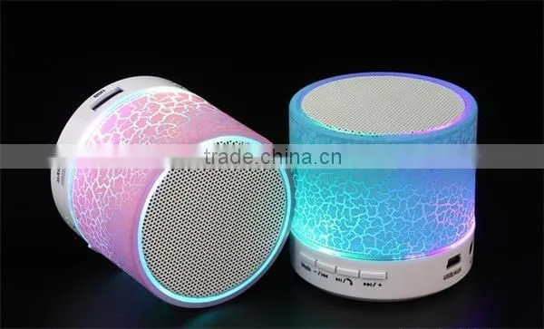 2016 Factory Price High Quality Portable Mobile Bluetooth Wireless Mini Speaker With Led Flashing Light For Phones and Computers