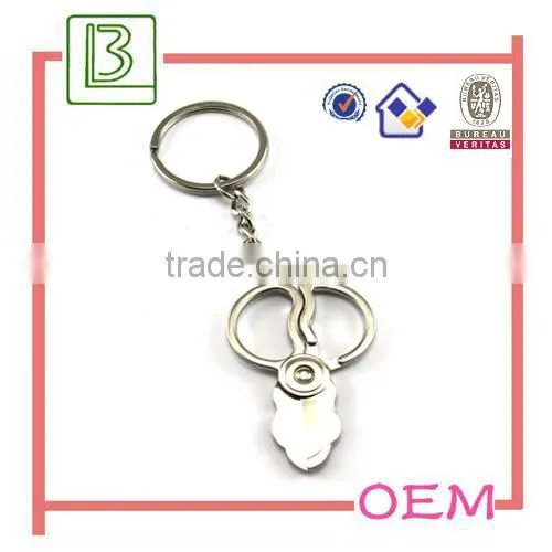 pearl nickel finished mini spanner promotional tooling keychain