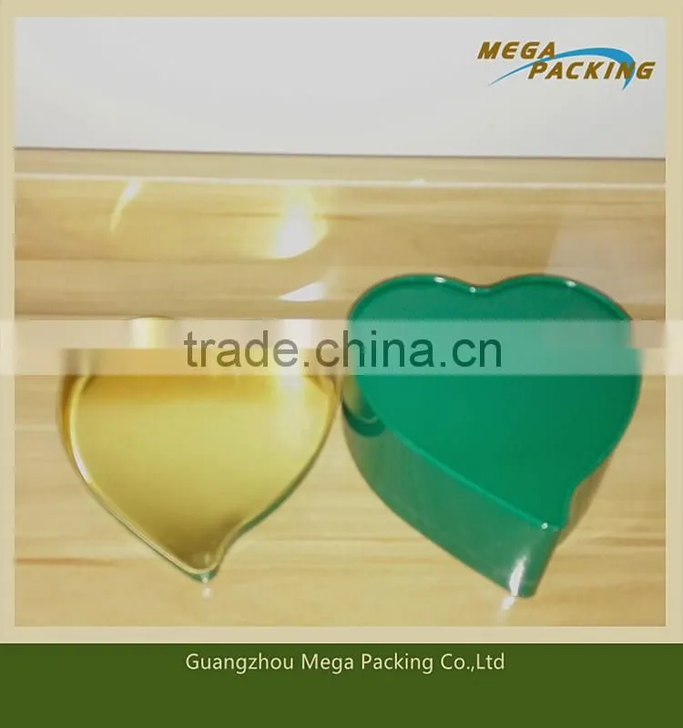 heart shaped small metal tin can box for wedding gift packing