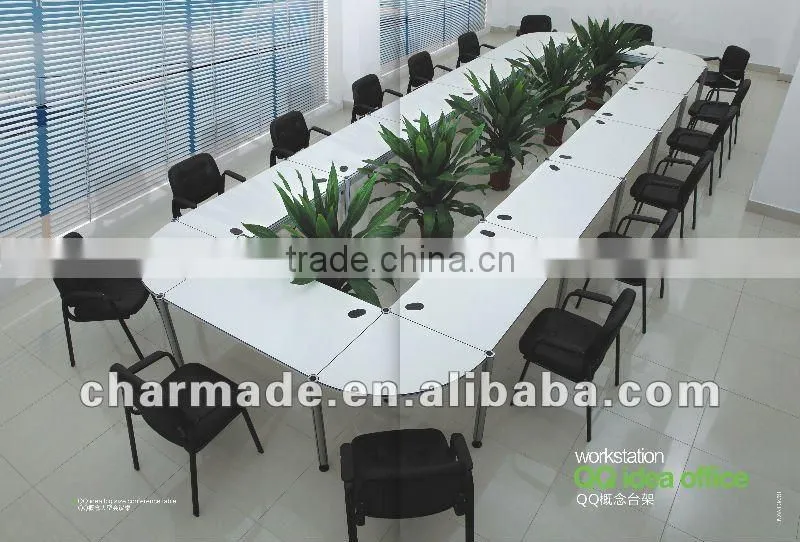 20 person simple design white board QQ idea large size aluminum conference table