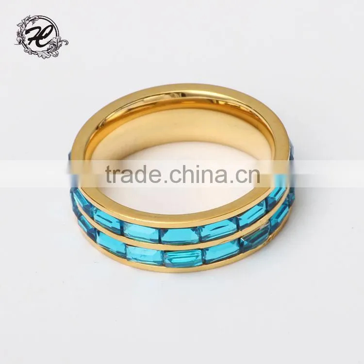 Titanium 316l stainless steel engagement rings with stones brushed stainless steel Wedding ring