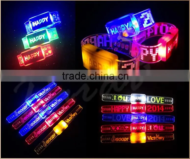 Led blinking bracelet led flashing custom silicon wristband