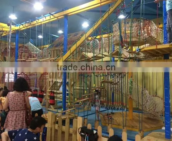 Children Playground Equipment, Indoor High Ropes Course Playground