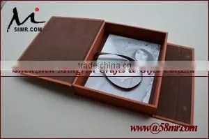 Magnet Fabric Linen Cloth Photo Storage Box with Window