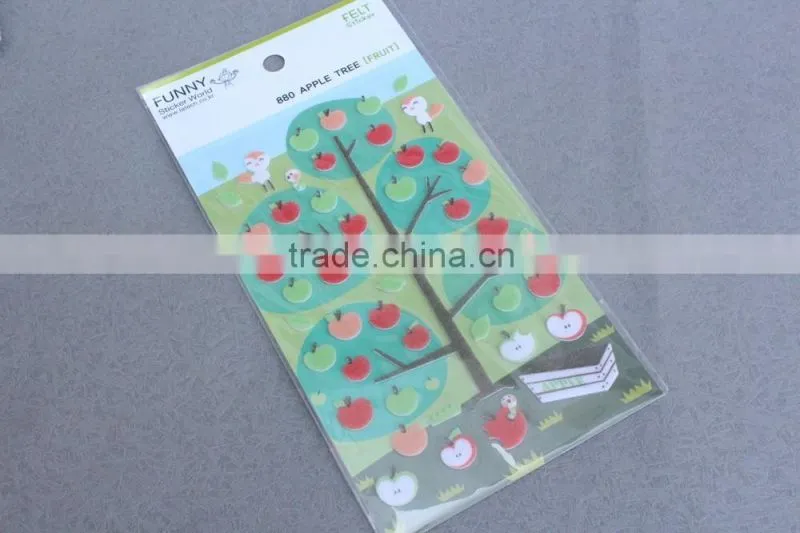 Cheap wholesale funny kids felt sticker/New design hot sale for kids felt sticker