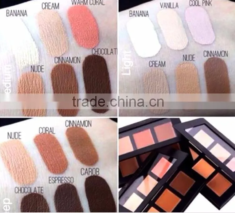 2016 New Professional Fancy 6 Colors/Set Face Concealer Beauty Pro Face Cream Makeup Concealer Contour Deep/light/Medium