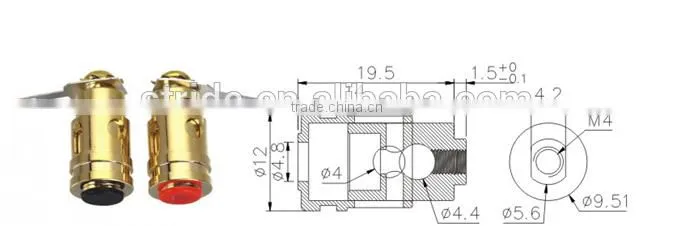 Brass Audio Speaker Binding Post Terminal