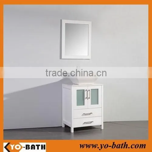 24" white solid wood bathroom cabinet