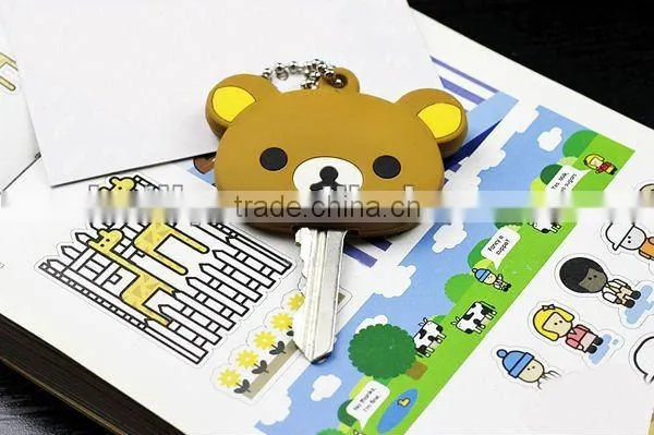 Cute Bear style fashion 3D Animals silicone rubber key caps factory China in Dongguan