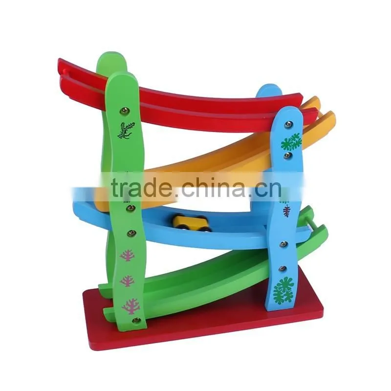 Wooden Childrens Toy Zig Zag Car Run Slider