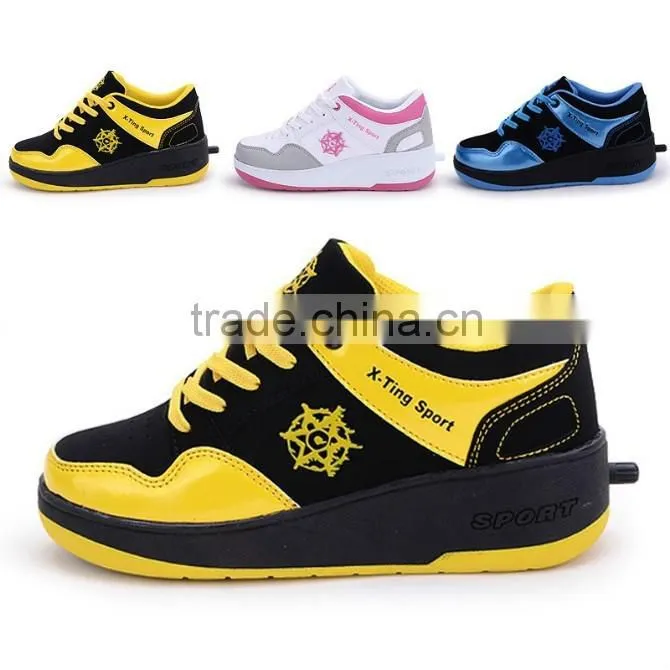wholesale original brand name shoes skate, kids sport roller shoes with retractable wheels factory in china